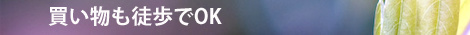 買い物も徒歩でOK