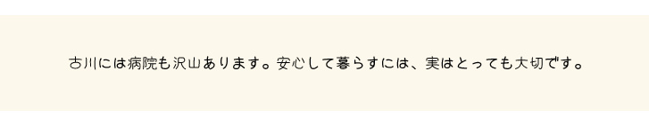 大崎市古川には病院もたくさんあります。安心して暮らすには、実はとっても大切です。